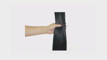 Load and play video in Gallery viewer, NATURAL BLACK (1) HUMAN PONYTAIL CLIP IN HAIR EXTENSIONS 16 / 20 INCH  **THICK***
