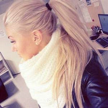 Load image into Gallery viewer, LIGHTEST BLONDE (22) HUMAN PONYTAIL CLIP IN HAIR EXTENSIONS 16 / 20 INCH  **THICK***
